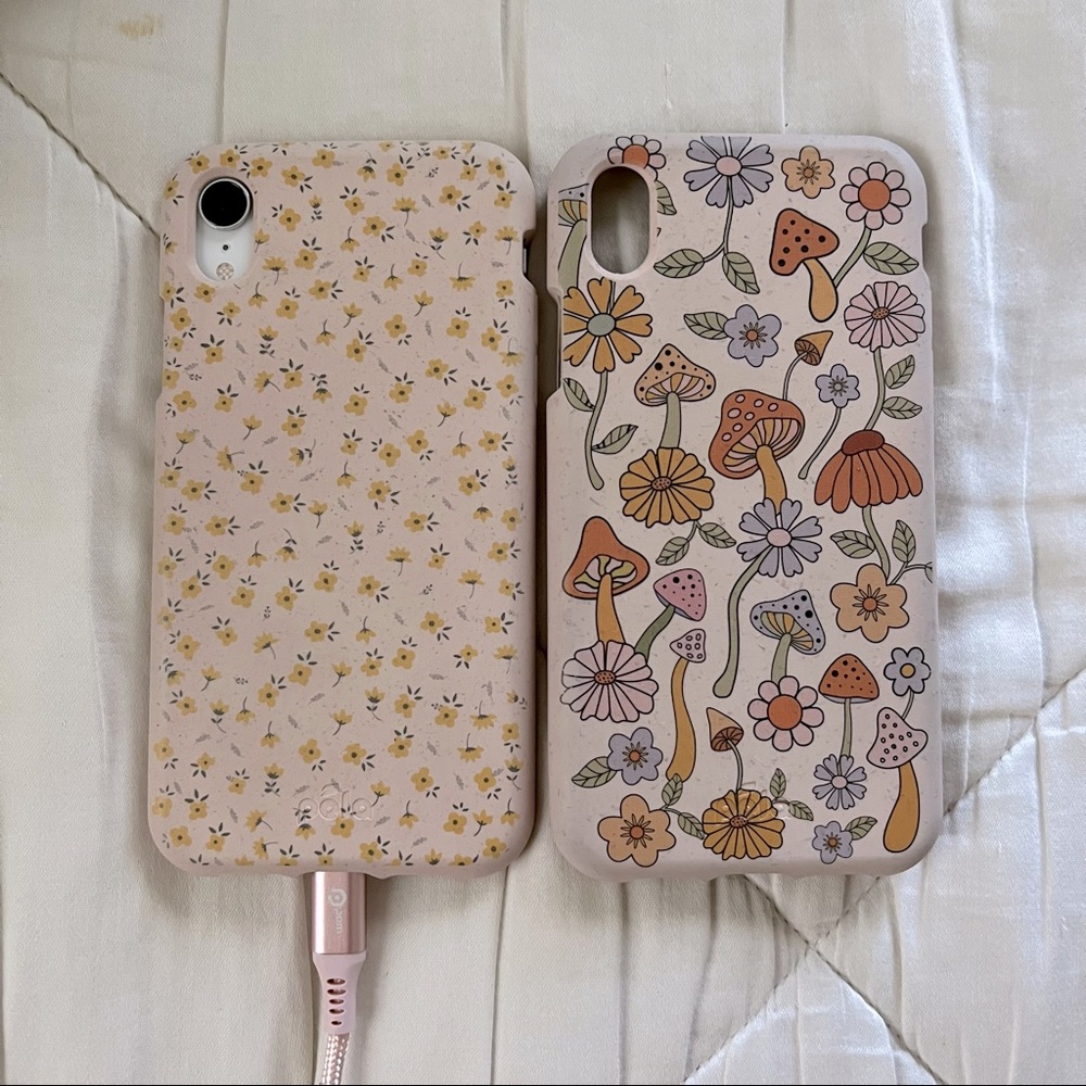 💥SOLD ON DEPOP💥 Pela Case Bundle for iPhone XR Mushrooms & Ditsy Yellow Floral